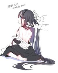 Rule 34 | 1girl, 1other, absurdly long hair, aris (blue archive), barefoot, black hair, black skirt, blue archive, blue eyes, blush stickers, deany, disembodied hand, long hair, open mouth, shirt, shoes, simple background, skirt, smile, toes, very long hair, white background, white shirt