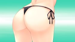 Rule 34 | 1girl, ass, from behind, game cg, guardian place, highres, hip focus, legs, simple background, solo, standing, thighs, thong, tsurugi hagane, underwear