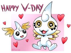 Rule 34 | angel, cupimon, digimon, digimon (creature), heart, highres, looking at viewer, puttimon, valentine&#039;s day, wings
