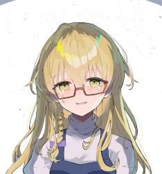 Rule 34 | 1girl, black vest, blonde hair, blush, bow, braid, commentary request, cookie (touhou), crying, crying with eyes open, glasses, hair bow, highres, kirisame marisa, long hair, looking at viewer, no headwear, open mouth, purple bow, red-framed eyewear, semi-rimless eyewear, shirt, side braid, single braid, smile, solo, tears, tirano tenchou, touhou, turtleneck, under-rim eyewear, upper body, uzuki (cookie), vest, white background, white shirt, yellow eyes
