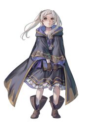 Rule 34 | 1girl, abinosu0903, absurdres, black robe, book, boots, brown eyes, brown footwear, brown gloves, eyelashes, fire emblem, fire emblem awakening, fire emblem heroes, full body, gloves, gold trim, highres, holding, holding book, long hair, nintendo, official alternate costume, robe, robin (female) (child) (fire emblem), robin (female) (fire emblem), robin (fire emblem), simple background, solo, standing, twintails, white background, white hair, wide sleeves