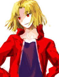Rule 34 | blonde hair, jacket, kara no kyoukai, red jacket, shirazumi lio, solo, tagme