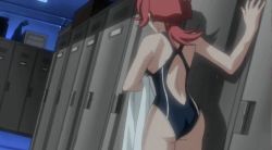 Rule 34 | 00s, 1boy, 1girl, animated, animated gif, aoi anna, ass, bare legs, bare shoulders, breasts, competition swimsuit, frown, glasses, legs, one-piece swimsuit, saruwatari goo, shinkon gattai godannar!!, swimsuit, thighs