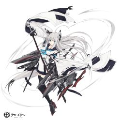 Rule 34 | 1girl, anchor symbol, animal ears, arm up, azur lane, black gloves, black skirt, blue eyes, cannon, closed mouth, commentary request, copyright name, dress, gloves, grey hair, hair between eyes, half gloves, highres, holding, holding sword, holding weapon, katana, kawakaze (azur lane), long hair, long sleeves, machinery, nagishiro mito, pleated skirt, ribbon-trimmed sleeves, ribbon trim, simple background, skirt, solo, sword, torpedo launcher, turret, v-shaped eyebrows, very long hair, weapon, white background, white dress, wide sleeves