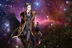 Rule 34 | 1boy, animification, coat, doctor who, formal, hands in pockets, male focus, necktie, raye (raichis), solo, space, suit, tenth doctor, the doctor