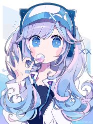 Rule 34 | + +, 1girl, animal ear headphones, animal ears, bandaid, bandaid on hand, bandaid on neck, baseball cap, black shirt, blue eyes, candy, cat ear headphones, cat ears, chon (chon33v), commentary request, drawstring, fake animal ears, food, hair between eyes, hat, headphones, highres, holding, holding candy, holding food, holding lollipop, jacket, lollipop, long hair, long sleeves, open clothes, open jacket, original, puffy long sleeves, puffy sleeves, purple hair, shirt, signature, solo, twintails, twitter username, upper body, white hat, white jacket