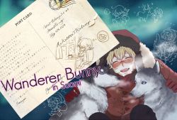 Rule 34 | 10s, 1boy, ^ ^, bad id, bad pixiv id, barnaby brooks jr., blonde hair, closed eyes, closed eyes, finland, gravity7696, male focus, parka, postcard, solo, tiger &amp; bunny, wolf