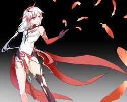 Rule 34 | absurdres, breasts, china dress, chinese clothes, dress, fu hua, fu hua (phoenix), gloves, gradient background, highres, honkai (series), honkai impact 3rd, multicolored hair, red eyes, small breasts, standing, thighs, yinyu1999