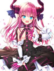 Rule 34 | 10s, 1girl, bad id, bad pixiv id, blue eyes, blush, crying, crying with eyes open, elizabeth bathory (fate), elizabeth bathory (fate/extra ccc), elizabeth bathory (first ascension) (fate), fate/extra, fate/extra ccc, fate/grand order, fate (series), flat chest, horns, long hair, looking at viewer, open mouth, pink hair, solo, tears, uchuu gorira