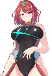Rule 34 | 1girl, absurdres, breasts, highres, large breasts, latte, pyra (pro swimmer) (xenoblade), pyra (xenoblade), simple background, solo, white background, xenoblade chronicles (series), xenoblade chronicles 2