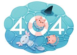 Rule 34 | 404, :3, :d, alpha transparency, animal focus, artist request, axolotl, bad source, blue background, chibi, closed eyes, error message, from above, http status code, innertube, looking at viewer, looking up, no humans, octopus, official art, on water, open mouth, pixiv, shark fin, smile, solid circle eyes, swim ring, water