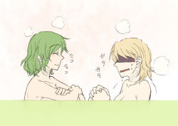 Rule 34 | 2girls, alice margatroid, arm rest, bad id, bad pixiv id, bare shoulders, bath, blonde hair, breasts, cleavage, closed eyes, crossed arms, female focus, green hair, kazami yuuka, multiple girls, nervous, nude, open mouth, same-sex bathing, scared, shaded face, shared bathing, short hair, shy, sitting, smile, steam, sweat, torinone, touhou, trembling, water, wavy mouth, wet, yuri