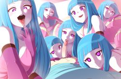 Rule 34 | 1boy, 6+girls, bad id, bad pixiv id, blush, breasts, breath, cleavage, clone, clothes lift, commentary, dress, drooling, elbow gloves, english commentary, erection, fellatio, gloves, head tilt, heart, heart-shaped pupils, long hair, looking at viewer, me!me!me!, meme (me!me!me!), merunyaa, multiple girls, open mouth, oral, penis, pov, protected link, purple eyes, saliva, shirt lift, short dress, shuu-chan (me!me!me!), smile, steaming body, symbol-shaped pupils, tongue, tongue out, uncensored, very long hair