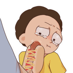Rule 34 | condiment, erection, grandfather and grandson, hot dog, incest, ketchup, mortimer smith, morty smith, mustard, penis, penis hot dog, rick and morty, rick sanchez, tagme, yaoi