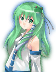 Rule 34 | 1girl, female focus, green eyes, green hair, kochiya sanae, matching hair/eyes, solo, touhou, yuuta (tokoton hirune hiyori)