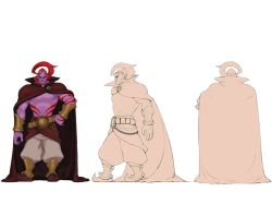 Rule 34 | 1boy, :&lt;, abs, antenna hair, arabian clothes, bracelet, cape, character sheet, clenched hand, cloak, concept art, earrings, erazor djinn, full body, genie, jewelry, looking at viewer, manly, multiple views, muscular, official art, pants, pointy ears, red eyes, red hair, ring, sega, serious, smile, sonic (series), sonic and the secret rings, standing, tattoo, white background
