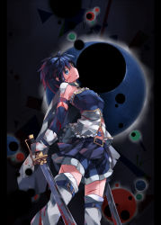 Rule 34 | 10s, 1girl, belt, blood, blue eyes, blue hair, boots, cape, gloves, highres, huanxiang huifeng, injury, magical girl, mahou shoujo madoka magica, mahou shoujo madoka magica (anime), matching hair/eyes, miki sayaka, nodata, pleated skirt, short hair, skirt, solo, sword, tears, thighhighs, weapon, white thighhighs