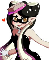 Rule 34 | + +, 1girl, :d, armpit peek, bare shoulders, black hair, breasts, brown eyes, callie (splatoon), choker, downscaled, dress, earrings, fangs, food, food on head, gloves, gradient hair, grey background, hair ornament, heart, hoop earrings, inkling, jewelry, jumpsuit, long hair, looking at viewer, lunaticlann, md5 mismatch, mole, mole under eye, multicolored hair, nintendo, object on head, open mouth, outstretched arms, pointy ears, resized, resolution mismatch, sharp teeth, short eyebrows, smile, solo, source larger, splatoon (series), splatoon 1, strapless, strapless dress, sushi, teeth, thick eyebrows, transparent background, upper body, very long hair, white gloves