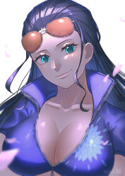 Rule 34 | 1girl, absurdres, breasts, highres, large breasts, long hair, nico robin, one piece, solo, sunglasses on head