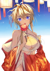 Rule 34 | 1girl, absurdres, azur lane, bare shoulders, breasts, center opening, chinese new year, cleavage cutout, clothing cutout, dress, glorious (azur lane), glorious (pungent plum) (azur lane), hair between eyes, hair ornament, highres, kanzashi, large breasts, licking, looking at viewer, neck ribbon, neckwear request, off shoulder, official alternate costume, purple eyes, red dress, revealing clothes, ribbon, solo, soranoki, wakamezake, wide sleeves