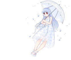 Rule 34 | 1girl, dress, ice, kula diamond, long hair, red eyes, sandals, smile, snk, solo, the king of fighters, umbrella