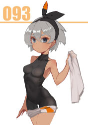 Rule 34 | 1girl, absurdres, bare shoulders, bea (pokemon), black bodysuit, black hairband, bodysuit, bow, breasts, closed mouth, clothes pull, collarbone, commentary request, covered navel, creatures (company), dark-skinned female, dark skin, game freak, grey eyes, grey hair, gym leader, hair between eyes, hairband, highres, holding, looking at viewer, medium breasts, nintendo, pokemon, pokemon swsh, print shorts, pulled by self, short hair, shorts, shorts pull, solo, xumu 11090645