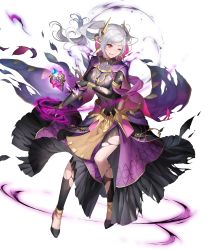 Rule 34 | 1girl, black dress, breasts, cape, cleavage, dress, fire emblem, fire emblem awakening, fire emblem heroes, full body, grima (fire emblem), hair ornament, highres, loincloth, long hair, long skirt, long sleeves, medium breasts, nintendo, non-web source, official art, okuma mai, red eyes, robin (female) (fire emblem), robin (fire emblem), see-through, see-through cleavage, skirt, solo, torn clothes, torn dress, torn skirt, torn sleeves, transparent background, turtleneck, twintails, white hair