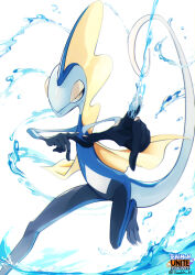 Rule 34 | 1other, arms up, artist name, black skin, blue skin, bright pupils, closed mouth, colored skin, copyright name, creatures (company), english text, fins, game freak, gen 8 pokemon, half-closed eyes, head fins, highres, hydrokinesis, inteleon, leg up, lizard tail, logo, looking at viewer, multicolored skin, nintendo, other focus, pointing, pointing at viewer, pokemon, pokemon (creature), ringed eyes, signature, solo, standing, standing on one leg, suahh, tail, tail raised, twitter username, wading, water, white background, white pupils, white skin, yellow eyes