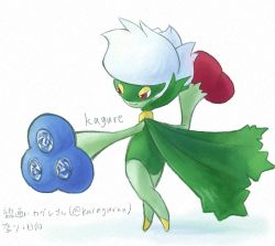 Rule 34 | 1girl, arms up, artist name, blue flower, blue rose, cape, closed mouth, colored skin, creatures (company), female focus, flower, from behind, full body, game freak, gen 4 pokemon, green cape, green skin, half-closed eyes, happy, highres, hinata kanata, japanese text, monster girl, nintendo, outstretched arm, plant girl, pokemon, pokemon (creature), red eyes, red flower, red rose, rose, roserade, short hair, signature, simple background, smile, solo, standing, translation request, twitter username, white background, white hair