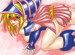 Rule 34 | :p, all fours, blush, dark magician girl, duel monster, naughty face, smile, tongue, tongue out, yu-gi-oh!, yuu-gi-ou, yu-gi-oh! duel monsters