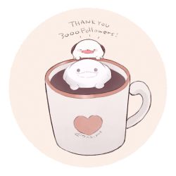 Rule 34 | 7mb yut, animal, animal focus, artist name, chibi, commentary, cup, curled horns, closed eyes, heart, heart print, horns, league of legends, lowres, mug, no humans, poro (league of legends), simple background, thank you, tongue, tongue out, white background