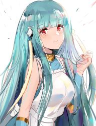 Rule 34 | 1girl, apron, bare shoulders, blue hair, dress, fire emblem, fire emblem: the blazing blade, hair ornament, highres, long hair, looking at viewer, mother&#039;s day, ninian, nintendo, ormille, red eyes, simple background, sketch, smile, solo