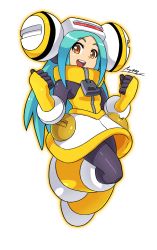 Rule 34 | 1girl, female focus, highres, mega man (series), pachislot rockman ability, simple background, solo, trancy, white background