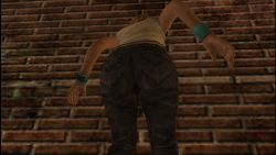 Rule 34 | 1girl, 3d, ass, blonde hair, denim, from behind, hack, heather mason, jeans, legs, outdoors, pants, short hair, silent hill, silent hill (series), silent hill 3, sleeveless, solo, wall, watch, wristband