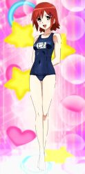 Rule 34 | 00s, highres, midorikawa nanako, name tag, nhk ni youkoso!, one-piece swimsuit, school swimsuit, screencap, solo, star (symbol), stitched, swimsuit, third-party edit