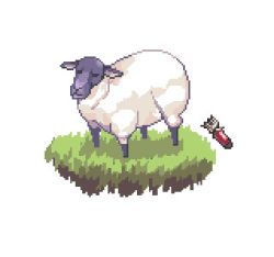 Rule 34 | 10s, 2015, animal, animated, animated gif, blush, happy new year, horns, lowres, new year, no humans, oo gata ken, pixel art, shaver, shaving, sheep, wool