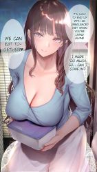 Rule 34 | 1girl, absurdres, breasts, brown hair, english text, gentsuki, highres, large breasts, long hair, looking at viewer, mature female