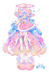 Rule 34 | 1girl, :|, absurdres, artist logo, artist name, blue hair, blush, blush stickers, bow, bow panties, bowtie, bright pupils, capelet, closed mouth, cloud, coat, commentary request, double-parted bangs, full body, gradient hair, hair between eyes, highres, kneehighs, light blue hair, light blush, long hair, long legs, motion lines, multicolored clothes, multicolored hair, multicolored panties, no pants, orange hair, original, panties, pink bow, pink capelet, pink coat, pink eyes, pink footwear, pink hair, pink headwear, pink panties, rubbing eyes, saturn (planet), simple background, slippers, socks, solo, standing, star (symbol), striped clothes, striped panties, tearing up, transparent footwear, uenomigi, underwear, very long hair, waking up, wavy hair, wavy mouth, white background, white panties, white pupils, yellow bow, yellow bowtie, yellow socks