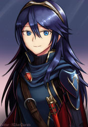 Rule 34 | 1girl, absurdres, armor, blue eyes, blue hair, breasts, closed mouth, fire emblem, fire emblem awakening, hair between eyes, highres, light smile, long hair, long sleeves, looking at viewer, lucina (fire emblem), nintendo, shoulder armor, sidelocks, silverchariotx, small breasts, solo, tiara, twitter username, upper body