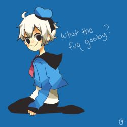 Rule 34 | 1boy, black eyes, blush stickers, disney, donald duck, english text, humanization, kendy (revolocities), lowres, male focus, meme, smile, solo, white hair