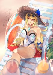 Rule 34 | blonde hair, breasts, chest jewel, gem, headpiece, highres, large breasts, long hair, mythra (radiant beach) (xenoblade), mythra (xenoblade), nintendo, omikuji (6954), one-piece swimsuit, ribbed swimsuit, strapless, strapless one-piece swimsuit, striped clothes, striped one-piece swimsuit, swept bangs, swimsuit, tiara, two-tone swimsuit, vertical-striped clothes, vertical-striped one-piece swimsuit, very long hair, white one-piece swimsuit, xenoblade chronicles (series), xenoblade chronicles 2, yellow eyes