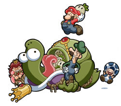 Rule 34 | 1girl, 4boys, alternate hair color, bdsm, bondage, boots, bound, crown, dress, facial hair, feeding, food, force-feeding, frog, gem, grin, hands on own hips, happy, hat, jewelry, luigi, mario, mario (series), mouth hold, multiple boys, mustache, necklace, nintendo, princess, princess peach, red hair, restrained, rope, simple background, smile, super mario bros. 1, super mario bros. 2, supermarioguy100, suspenders, toad (mario), turnip, vegetable, wart (mario), white background