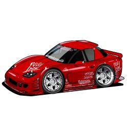 Rule 34 | absurdres, car, chevrolet, chevrolet corvette, chevrolet corvette c5, chibi, commentary, english commentary, highres, holeecrab, motor vehicle, no humans, original, shadow, simple background, spoiler (automobile), sports car, vehicle focus, white background