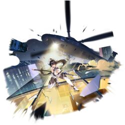 Rule 34 | 1girl, aircraft, arm support, azur lane, bare shoulders, bow, breasts, broken glass, broken window, brown hair, building, cleavage, cleavage cutout, clothing cutout, crack, cracked glass, detached sleeves, electricity, extra ears, fighting stance, from below, glass, glass shards, hair bow, hair ears, hair flaps, helicopter, high ponytail, highres, katana, large breasts, light, long hair, miniskirt, night, night sky, ninja, official alternate costume, official art, on one knee, pleated skirt, ponytail, ribbon, shattered, sheath, sheathed, skirt, sky, skyscraper, sword, sword behind back, takao (azur lane), takao (divine exorcist&#039;s blade) (azur lane), very long hair, weapon, white bow, white ribbon, white skirt, window, yaegashi nan, yellow eyes
