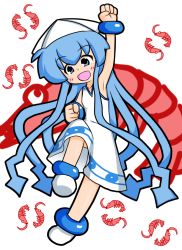 Rule 34 | blue eyes, blue hair, ikamusume, lim (petitbeads), shinryaku! ikamusume, shrimp, tentacle hair