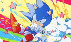 Rule 34 | 1boy, aimf, colorful, furry, furry male, gloves, male focus, shoes, sneakers, solo, sonic (series), sonic the hedgehog, star (symbol)