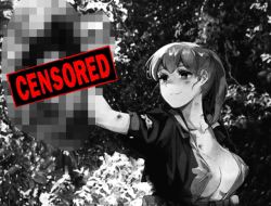 Rule 34 | 1girl, blur censor, censored, dirty, dongsa wonhyong, greyscale, holding, intrepid (kancolle), kantai collection, monochrome, mosaic censoring, open clothes, open shirt, outdoors, photo background, ponytail, real life, shirt, short sleeves, smile, solo, torn clothes, upper body, vietnam war