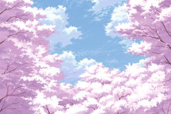Rule 34 | cherry blossoms, cloud, day, highres, nature, no humans, okojo (qqww), original, scenery, sky, tree