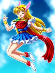 Rule 34 | 1990s (style), absurdres, akazukin chacha, highres, jumping, magical princess, open mouth, sky