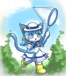 Rule 34 | artist request, blue eyes, boots, capi (cat busters), cat, cat busters, furry, open mouth, tagme